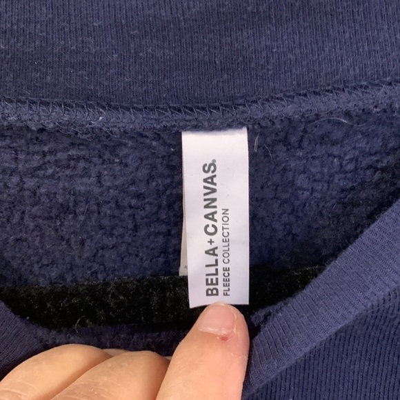 Wild Soul Cropped Navy Fleece Pullover Crewneck Sweatshirt Medium Montana Grap - Picture 8 of 12